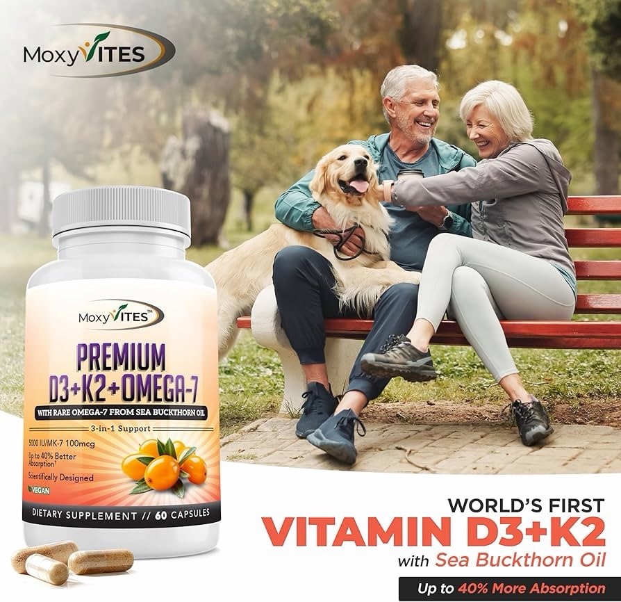 Max Absorption D3 5000 IU + K2 MK-7 with Sea Buckthorn Oil & Omega-7