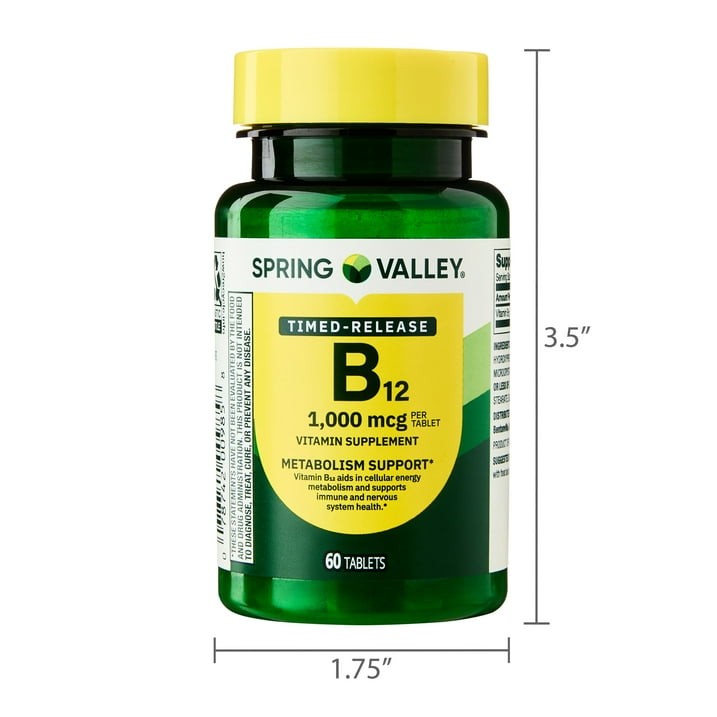 Spring Valley Vitamin B12 Timed-Release Tablets 1000 mcg, 60 Count