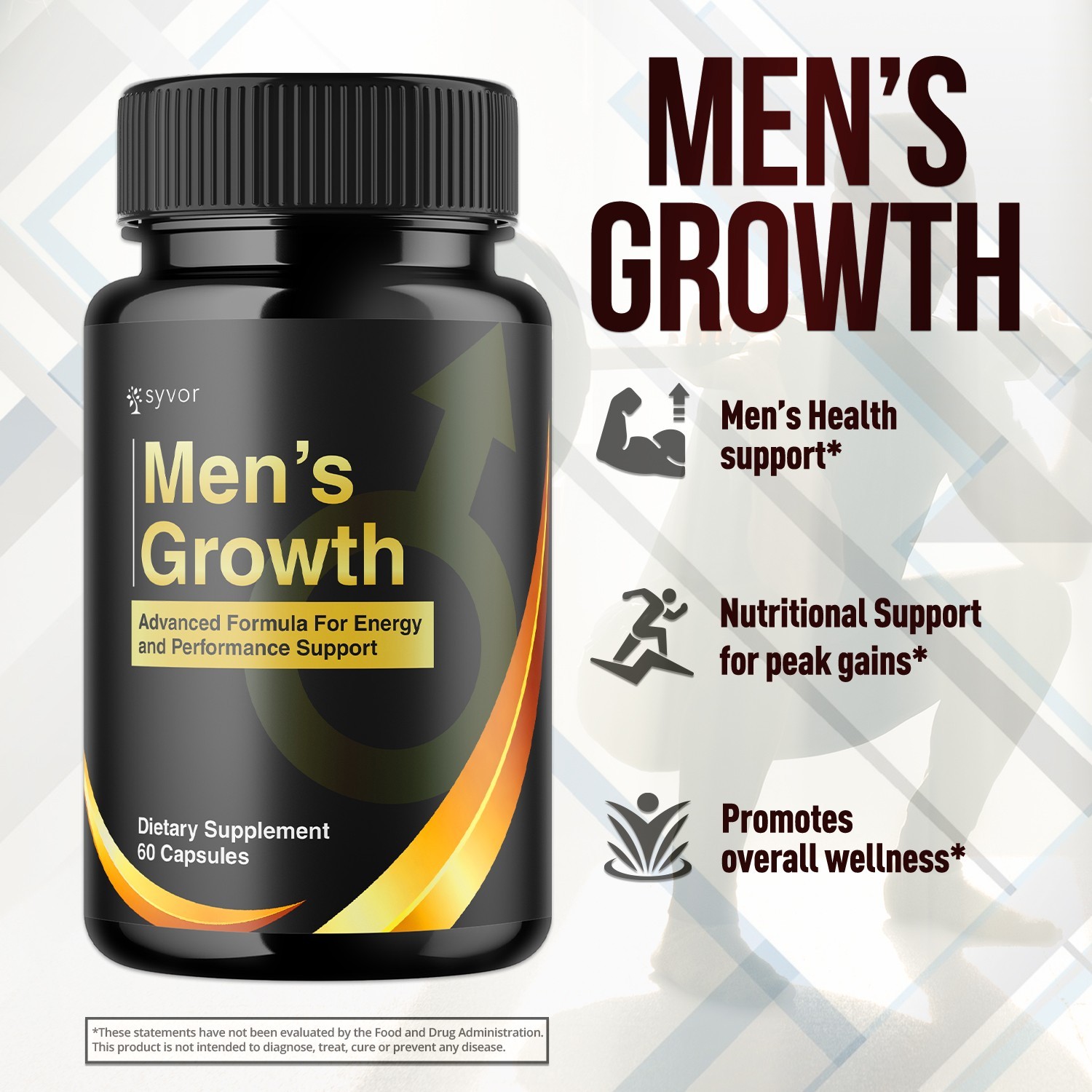 (3 Pack) Men’s Growth Advanced Male Support Supplement Men’sGrowth 180 Capsules
