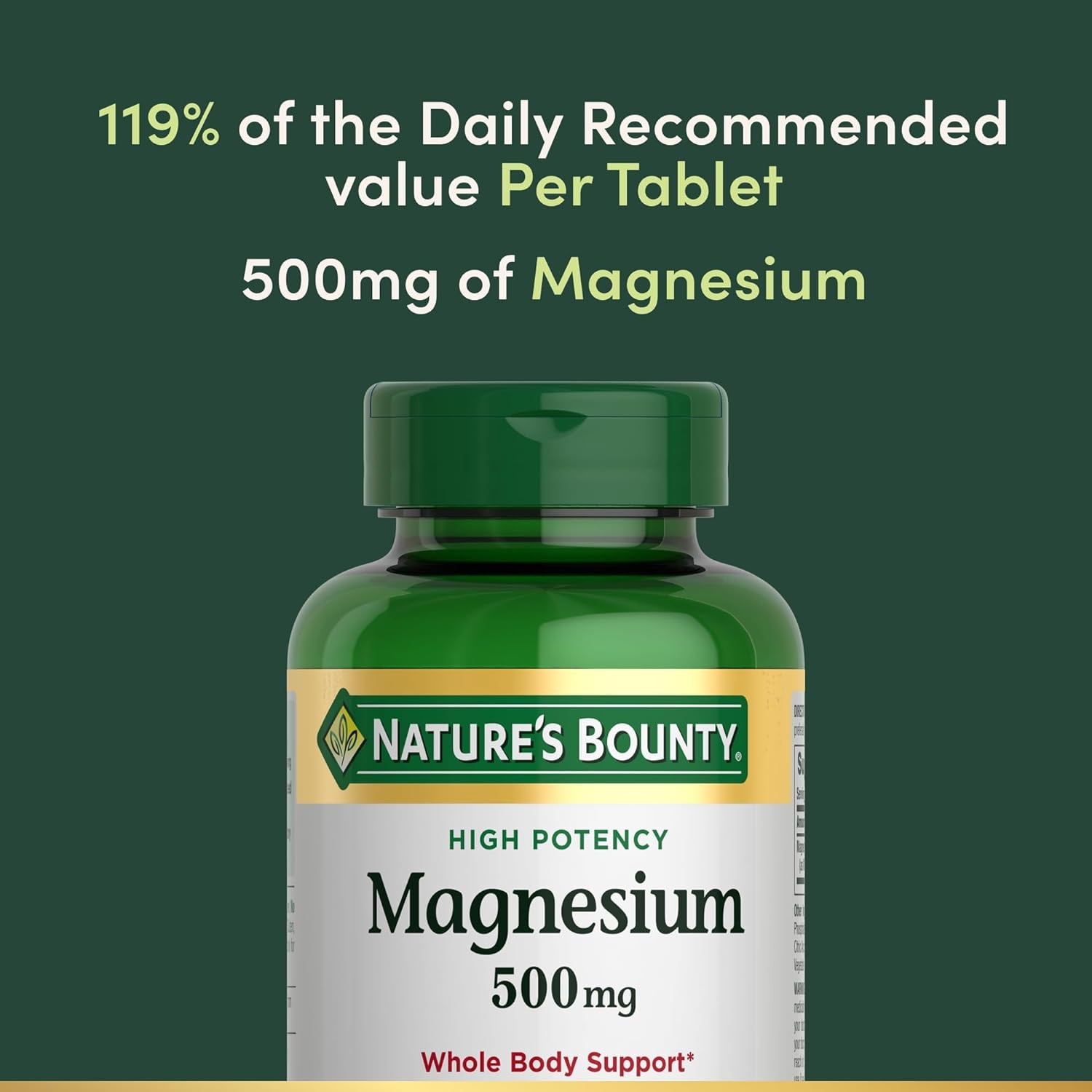 Nature’s Bounty Magnesium Supplements 500 Mg 200 Count (Pack of 1)