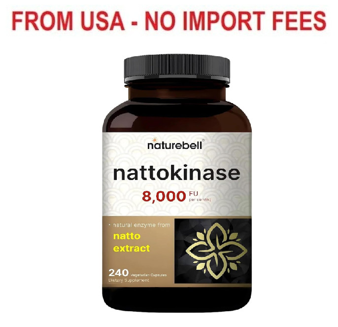 NatureBell Nattokinase – 240 Capsules – 8,000 FU Max Strength from Fermented Nat