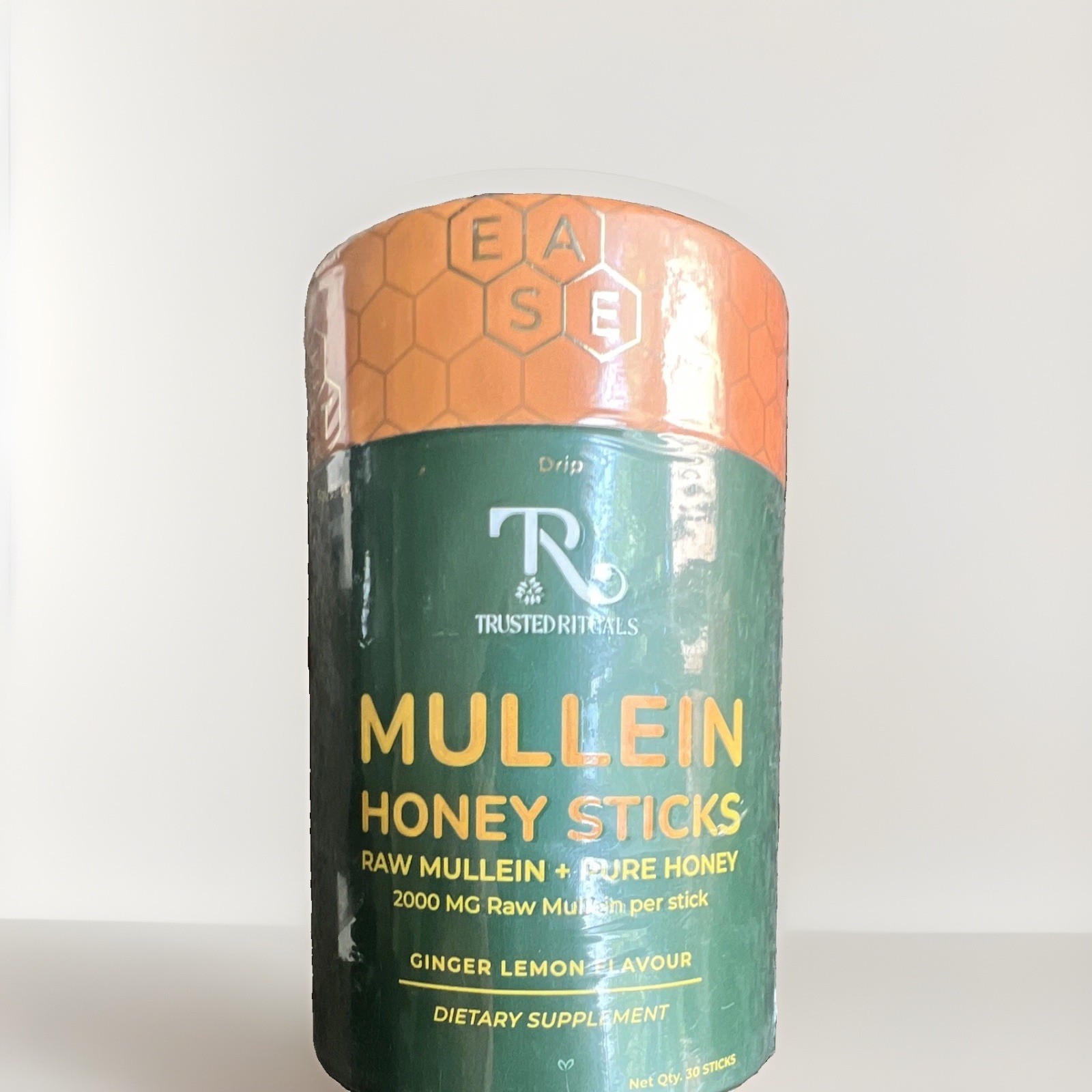 Trusted Rituals Mullein Honey Sticks Ginger Lemon Flavor No Added Sugars 30