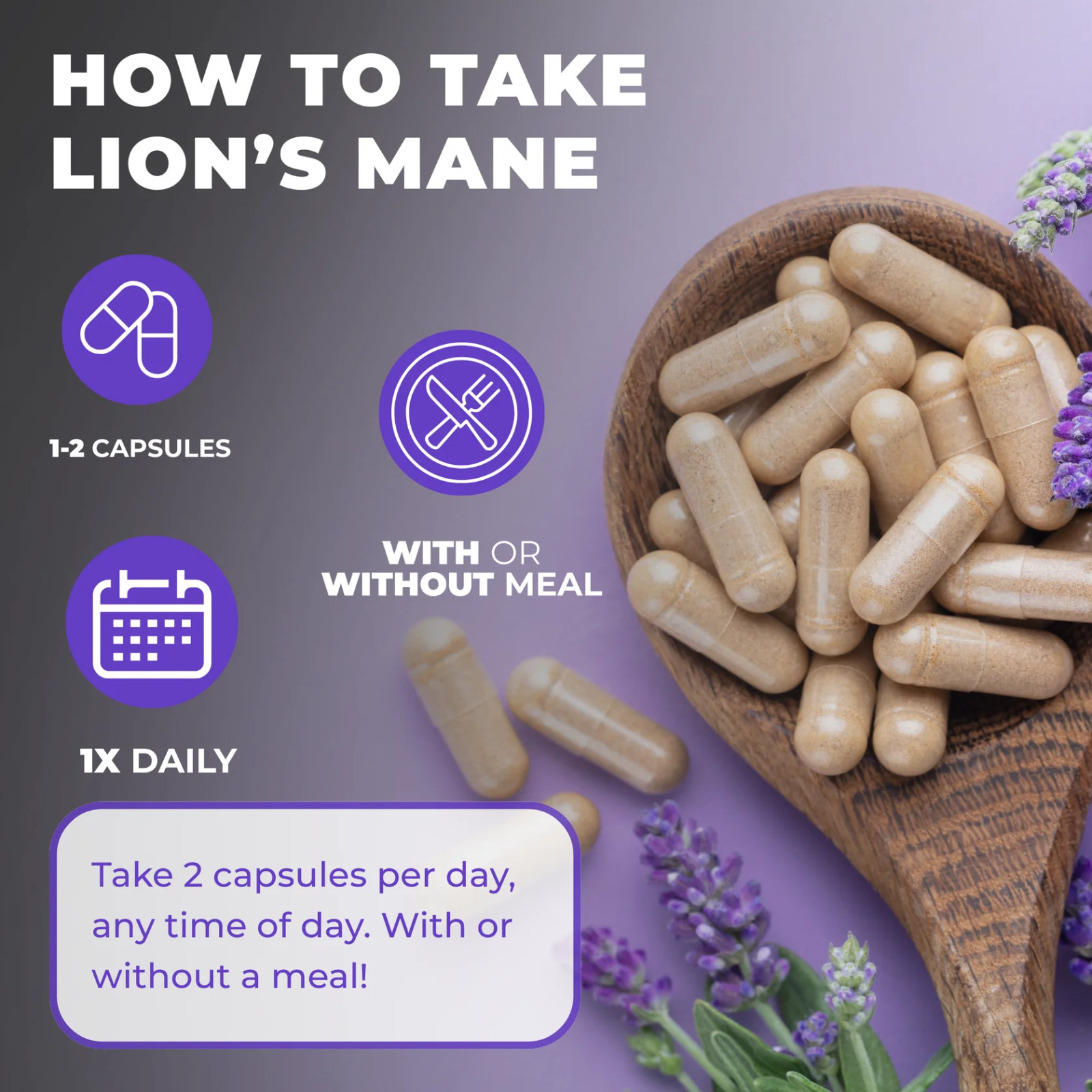 FreshCap Lion’s Mane Mushroom Extract 60 Capsules / Grow Brand