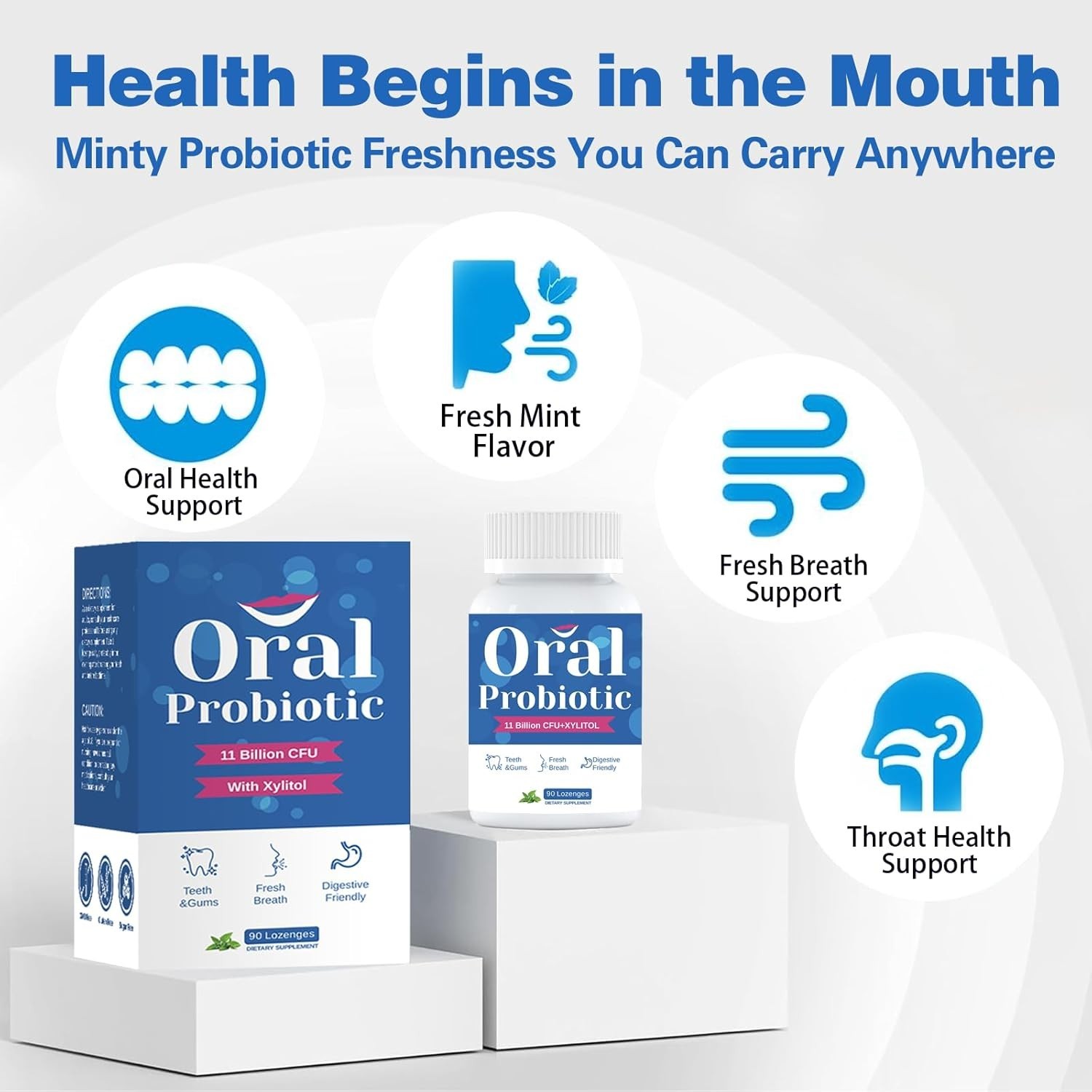 Oral Probiotics for Mouth Bad Breath for Adults – 11 Billion CFU – Oral Dental P