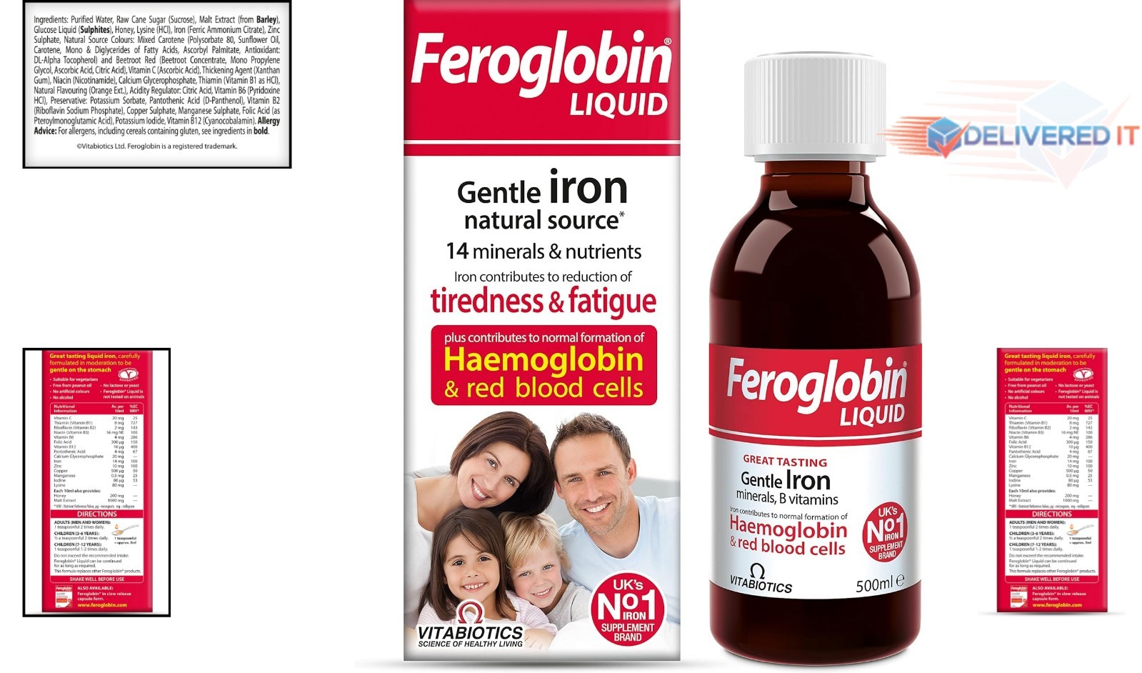 Organic Liquid Supplement 500ml Iron B12 Vitamins Tasty for All Ages