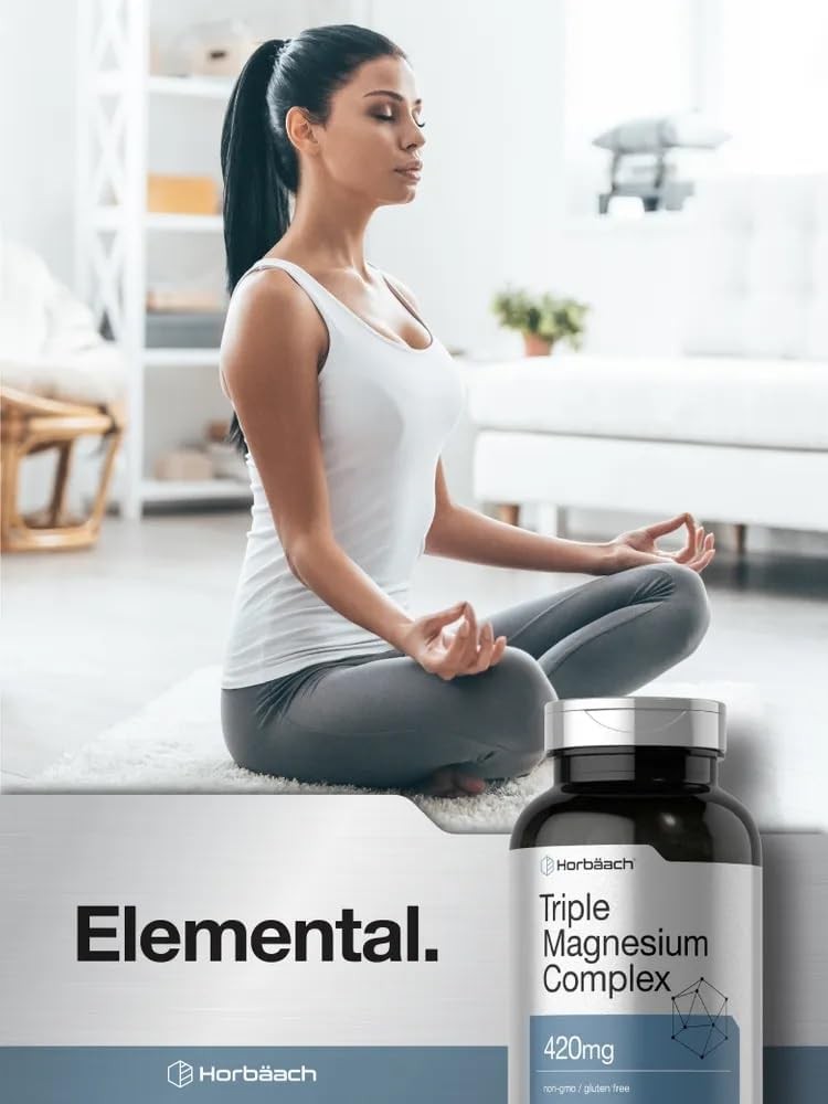 Triple Magnesium Complex | 420 mg | 250 Capsules | Non-GMO | by Horbaach