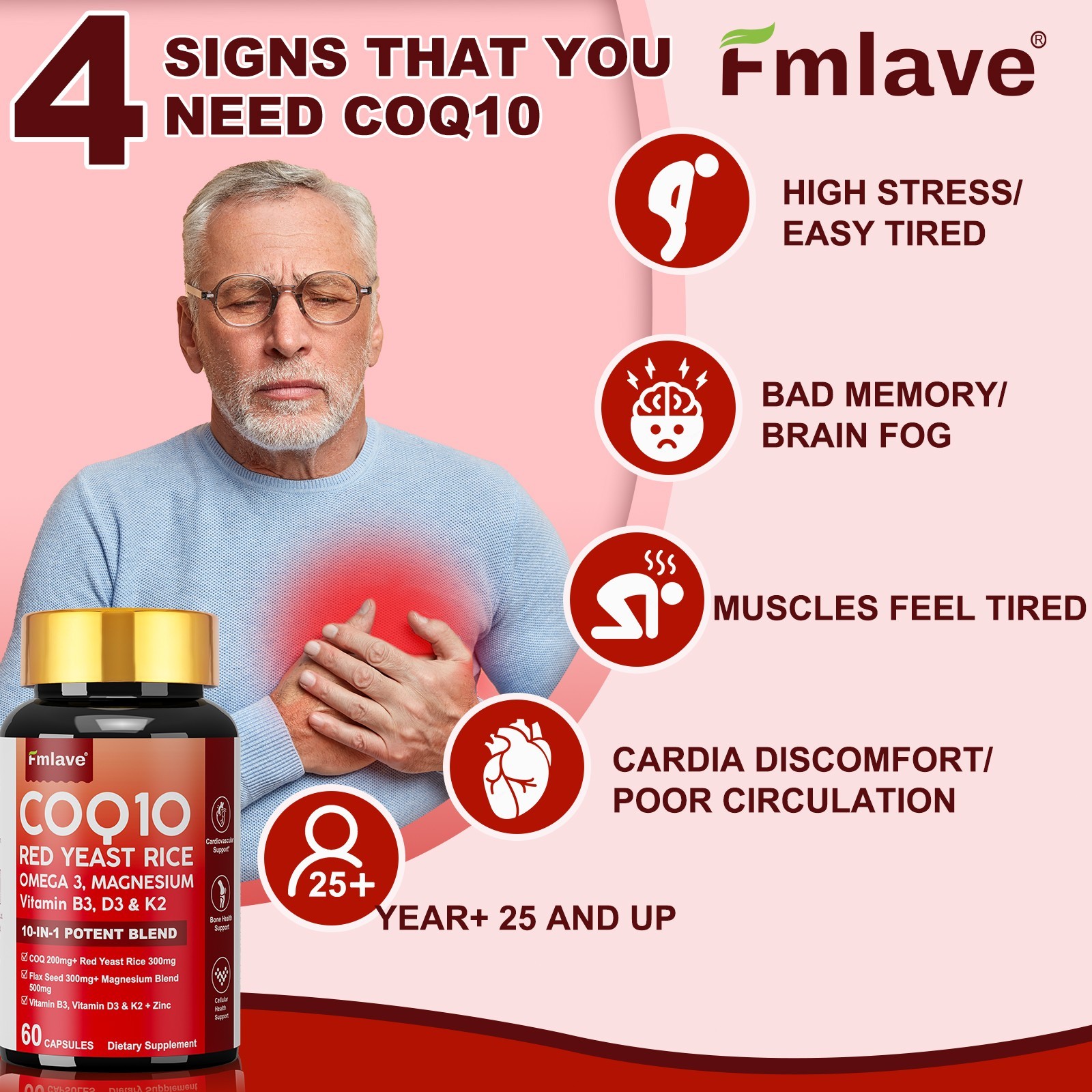 4 Pack CoQ10 200mg with Omega 3 Fatty Acids, 240 Caps Antioxidant/Heart Support
