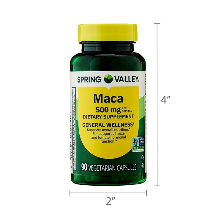 Spring Valley Maca 500mg Vegetarian Capsules General Wellness 90 Count