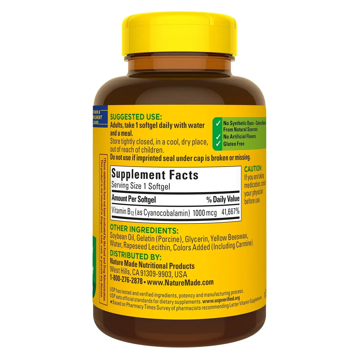 Nature Made Vitamin B12 1000mcg 400 Softgels Body Essential EXP 02/2026