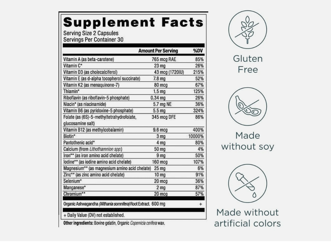Ancient Nutrition Women’s 50+ Multivitamin 60 caps Exp 7/9/2027