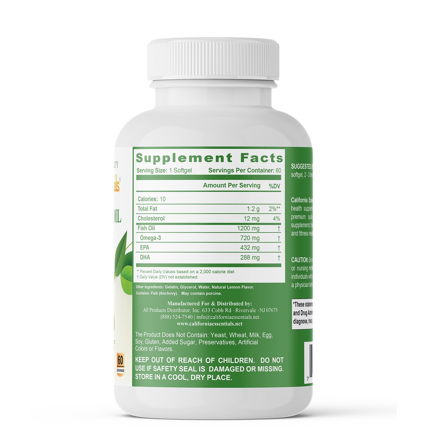 Omega 3 Fish Oil, Boost Immunity System & Helps Joint Flexibility – 180 Softgel