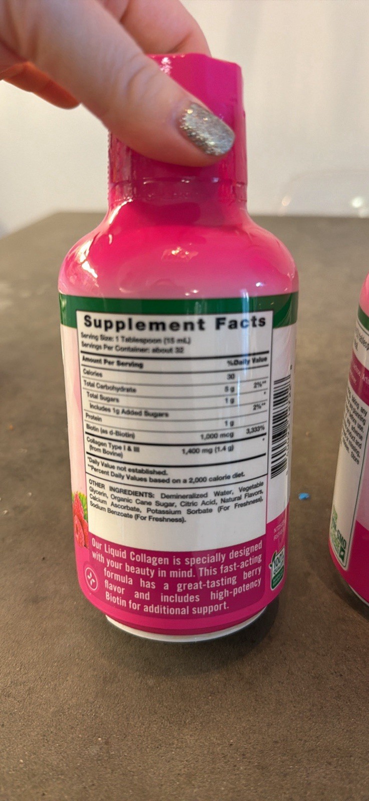 2X Nature’s Truth Liquid Collagen with Biotin Berry Non-GMO Gluten-Free 16 fl oz