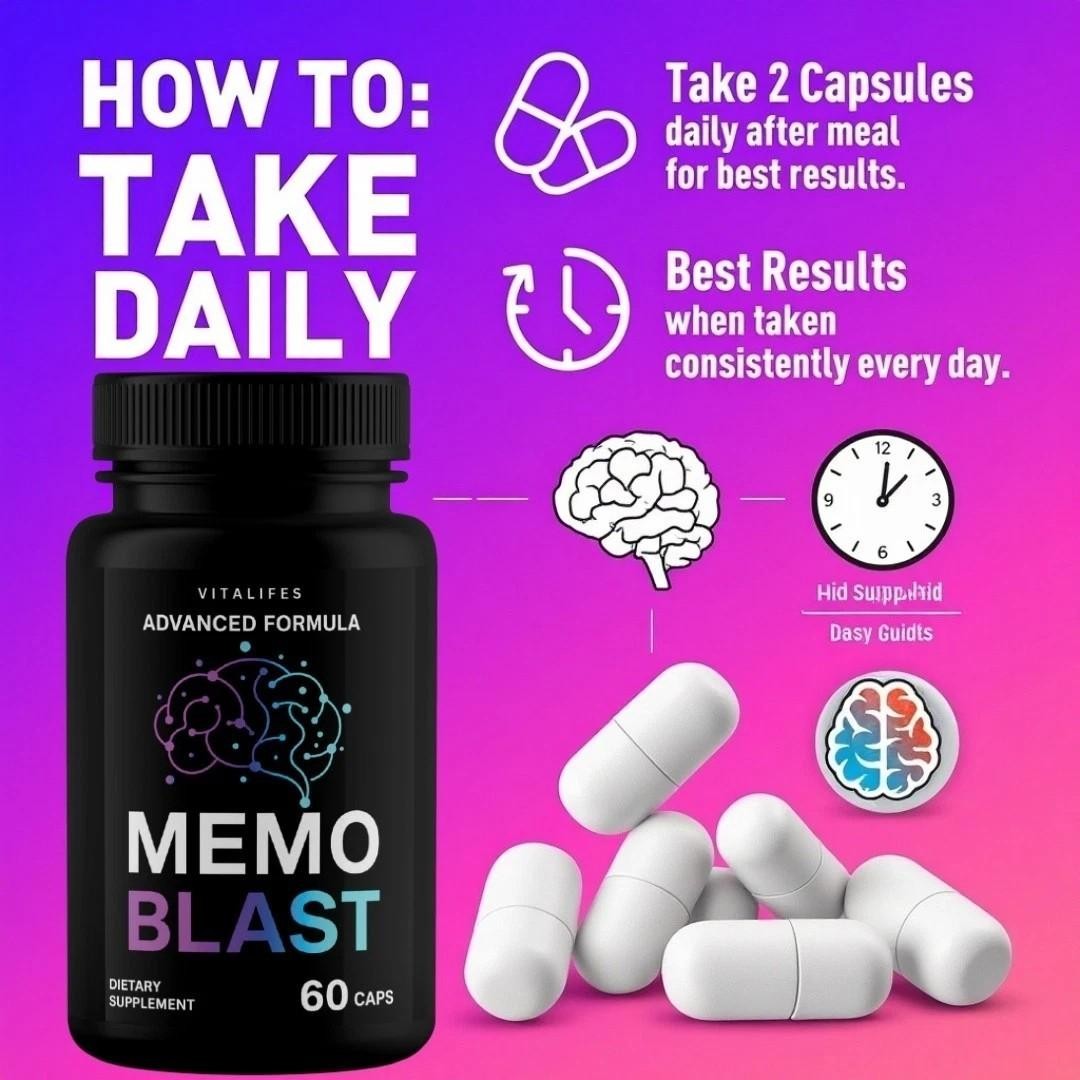 (3 pack) Memo Blast Capsules – MemoBlast Brain and Memory Support Formula 60ct