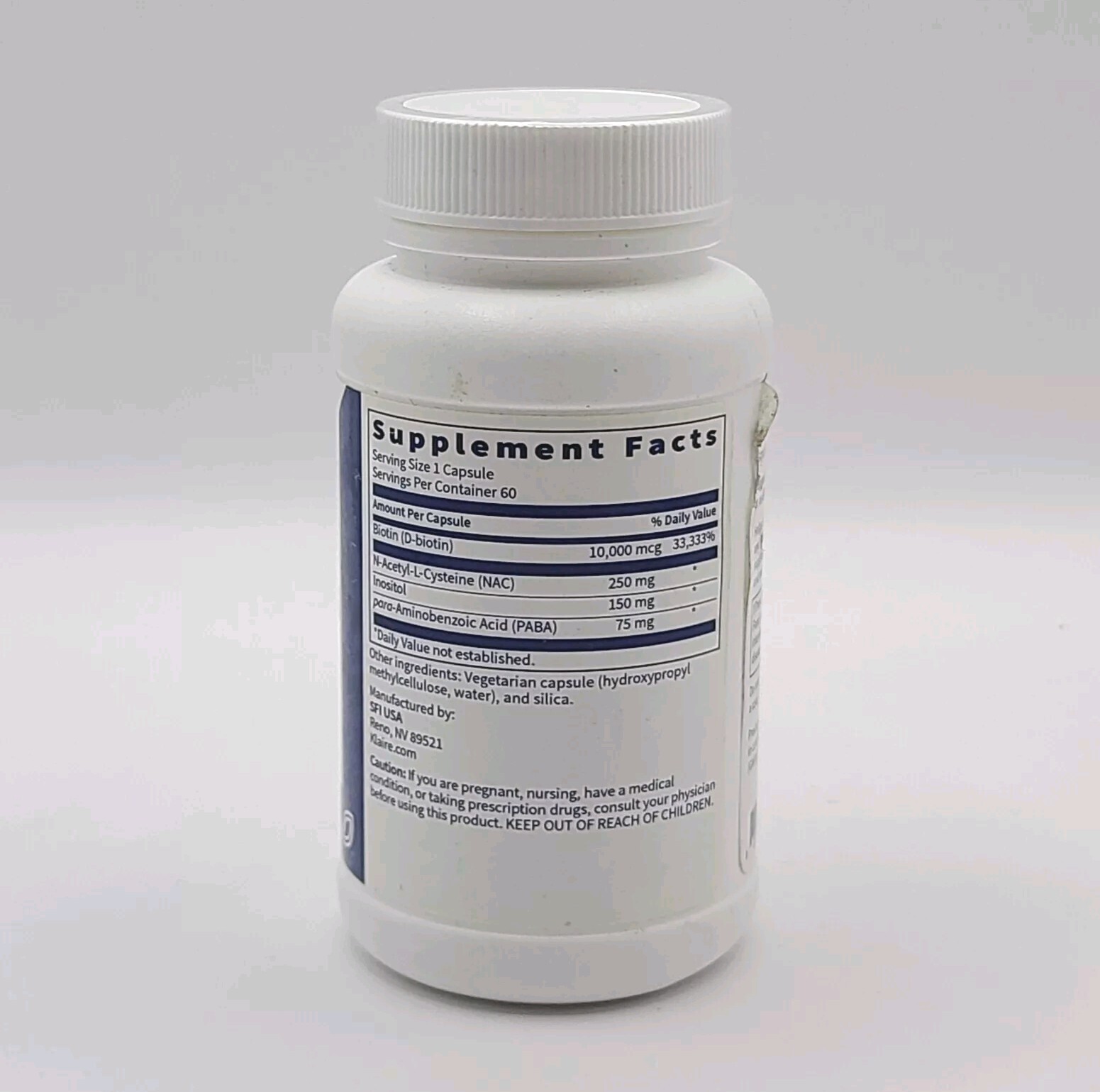 Klaire Labs / SFI Health Hair and Nails Formula 60 Capsules New & Sealed