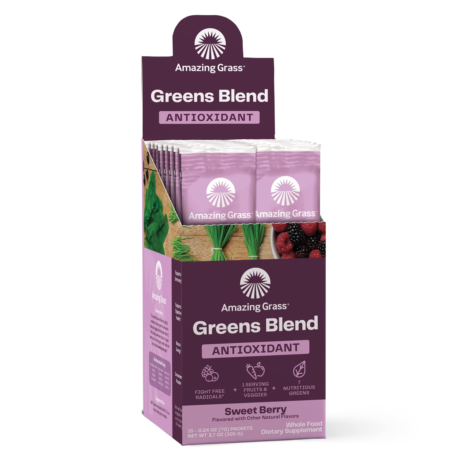 Organic Greens Blend Nutritional Supplement 15 Servings Digestive Health Energy