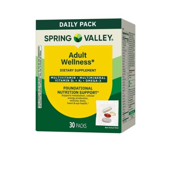 Spring Valley Adult Wellness Daily Pack Multivitamin 30 ct