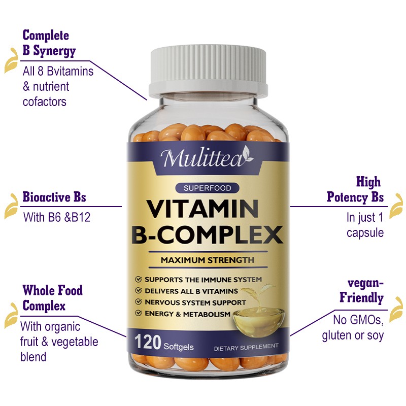 1/2/5X Vitamin B Complex Supplement – Super B Vitamin, Immune Boost, Energy