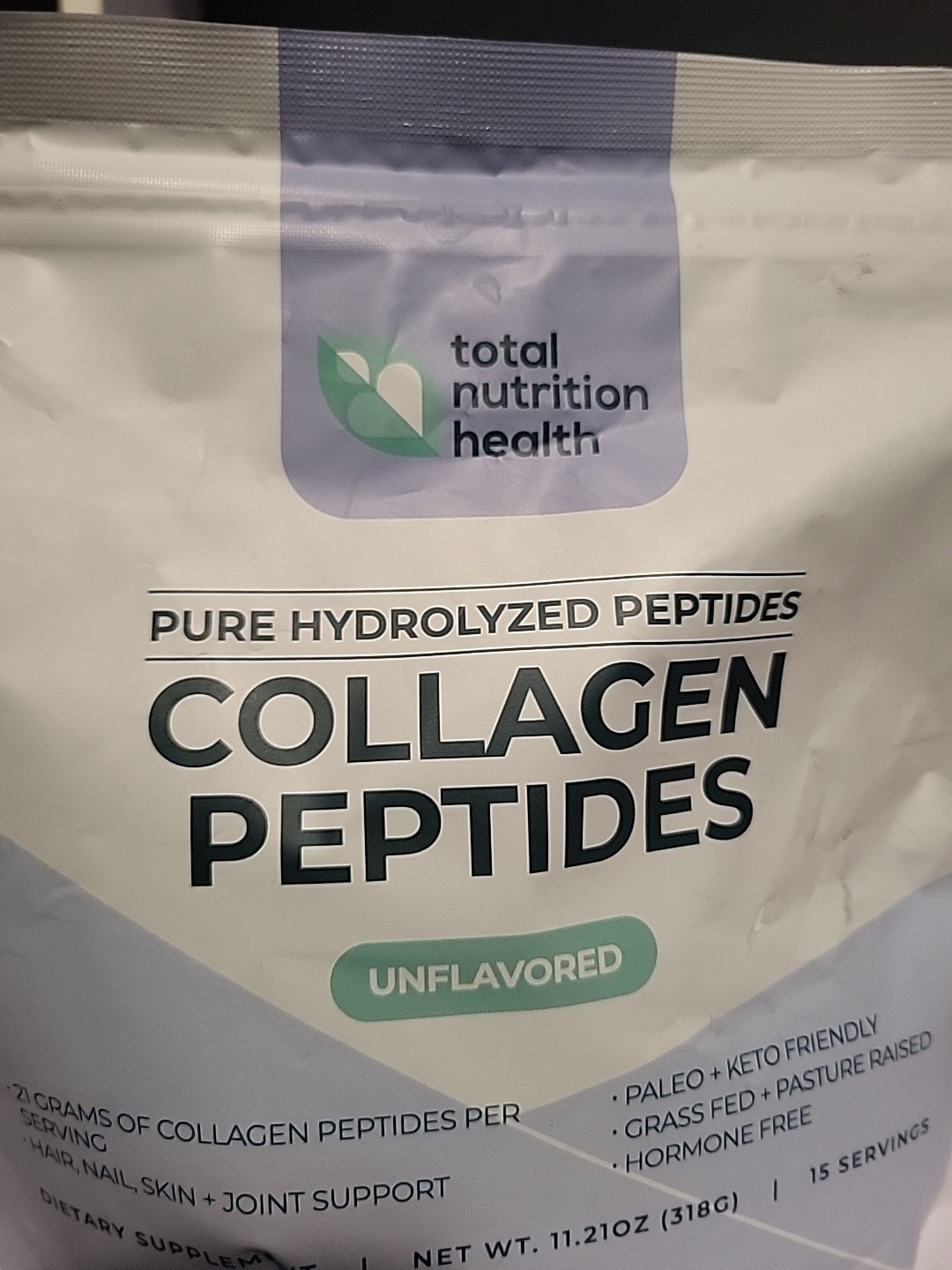 Total Nutrition Health Collagen Peptides Unflavored 15 serv * SEALED Exp 6/2026