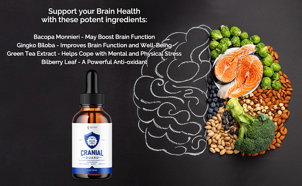 (5 Pack) Cranial Guard Advanced Supplement Drops Nootropic Brain Support 2ML