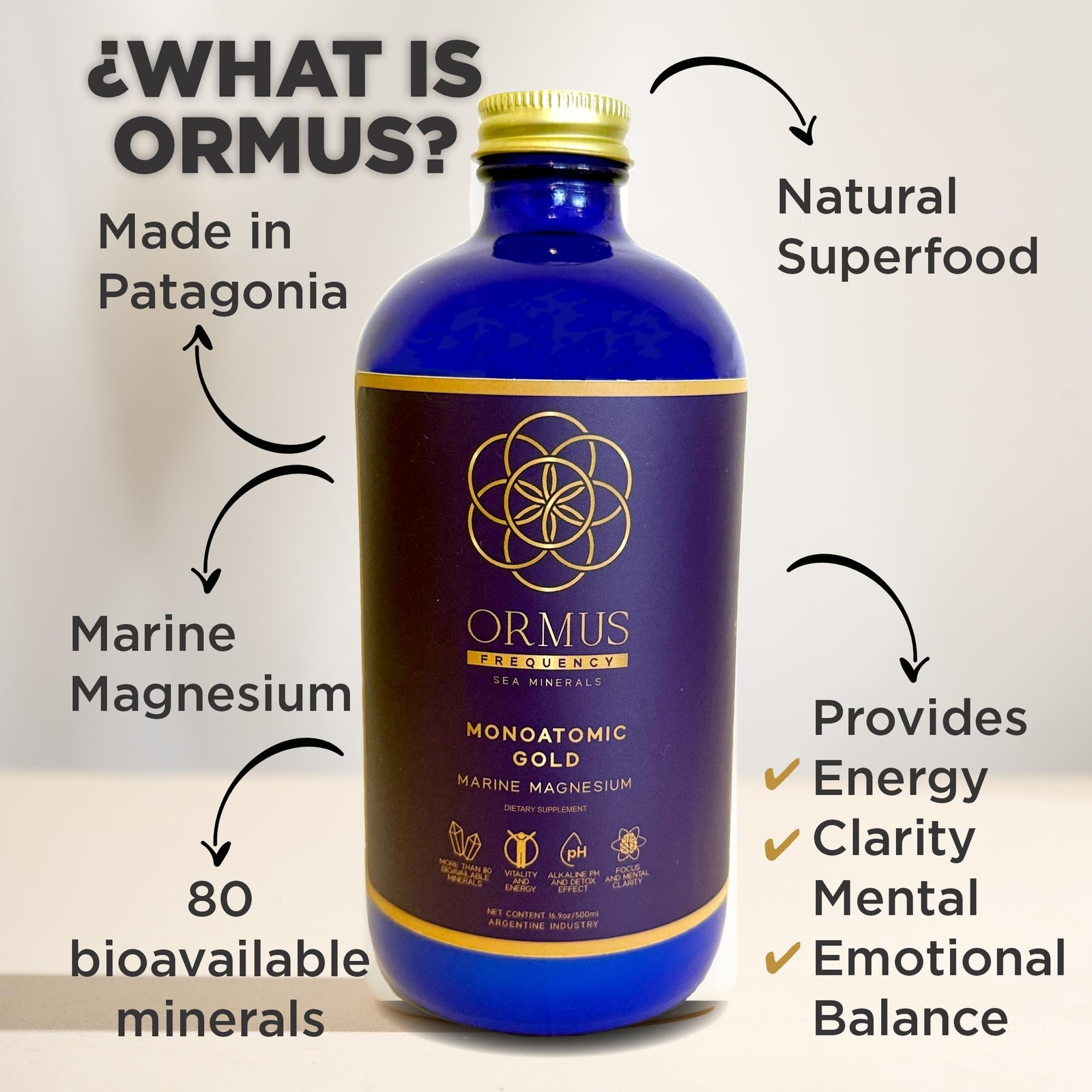 500ml ORMUS PATAGONIA ARGENTINA Pure Ormus Monoatomic Gold Liquid Minerals S…