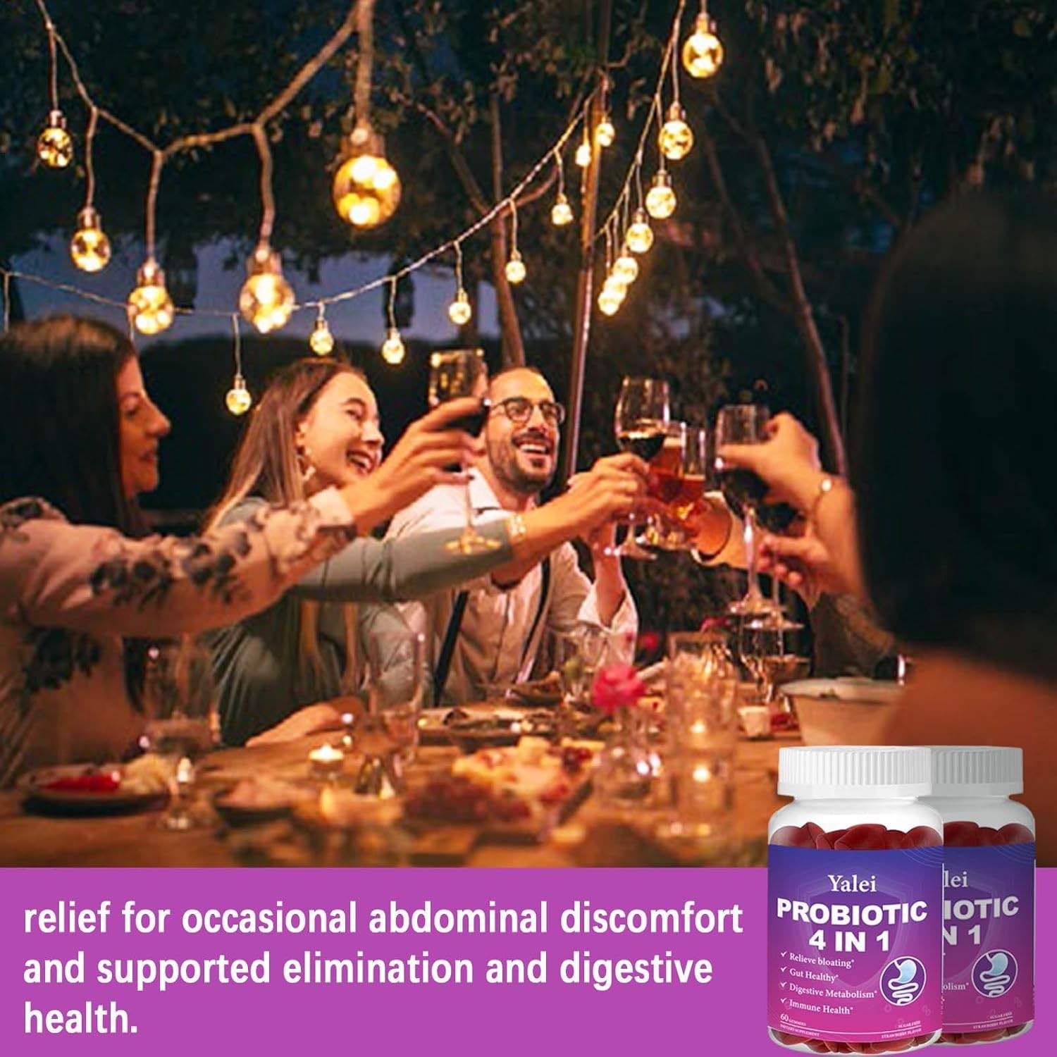 Probiotic Kombucha Gummies | Sugar Free | Probiotics Fiber Supplement for Women