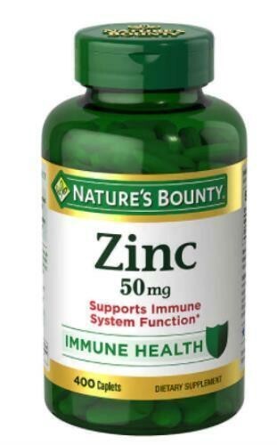NATURES BOUNTY ZINC ~ Supports Immune Health 50mg 400 ct Caplets ~ Exp 06/2027