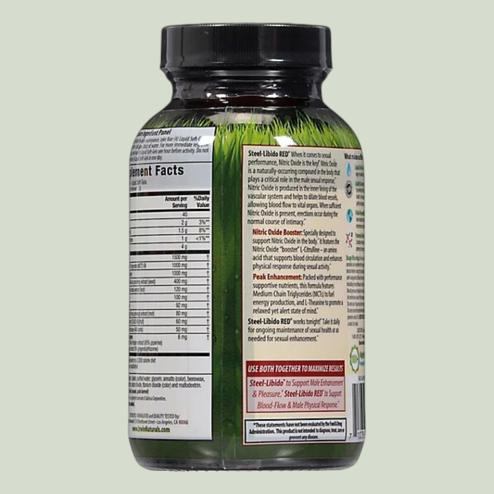 Irwin Naturals Steel-Libido Red 75 Softgels Male Support Supplement-NEW!!!