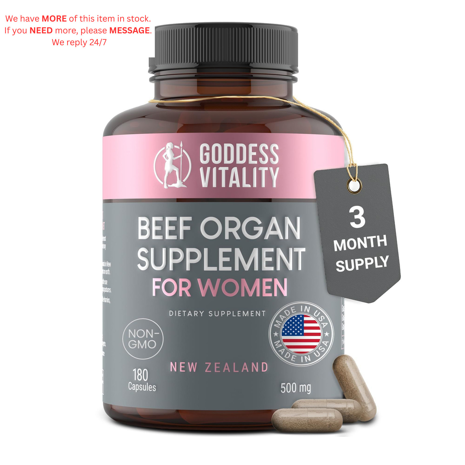 Beef Organ Female Complex – 180 Count (Pack of 1),