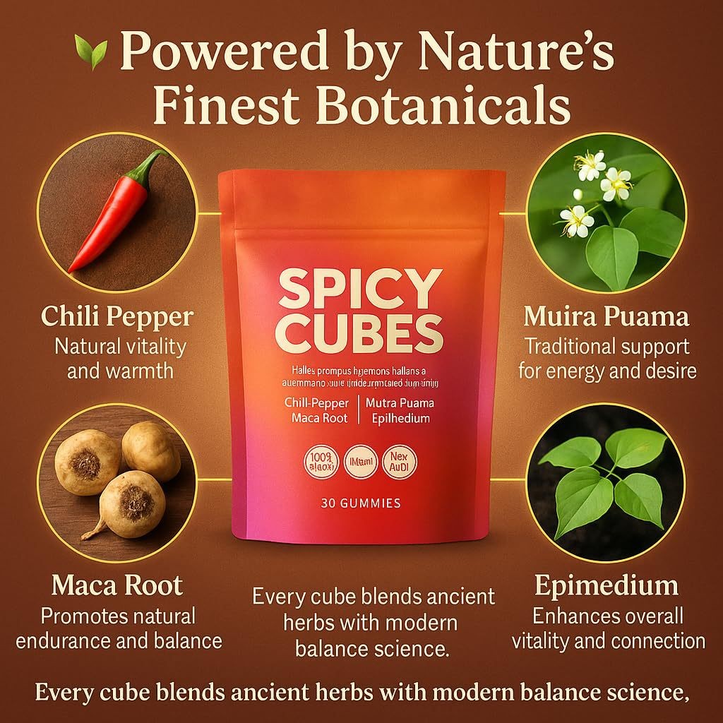 1~5 Bag Spicy Cubes Hot Peach Gummies Support for Calm and Relaxation 30 Gummies
