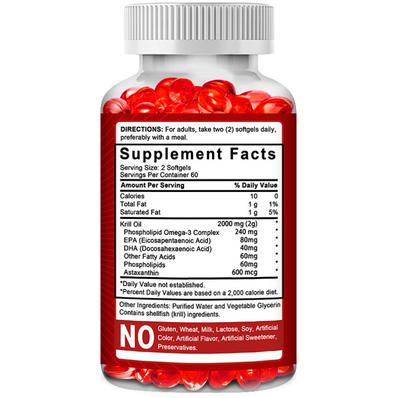 Antarctic Krill Oil Supplement Cleansing Skin Support Joint Anti Aging 120 CT US
