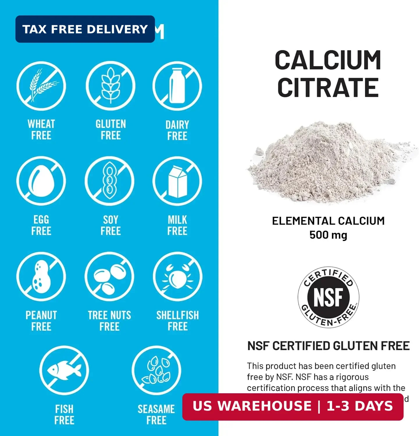 Calcium Citrate 500mg Capsules – Supplement for Bone Health – Easy to