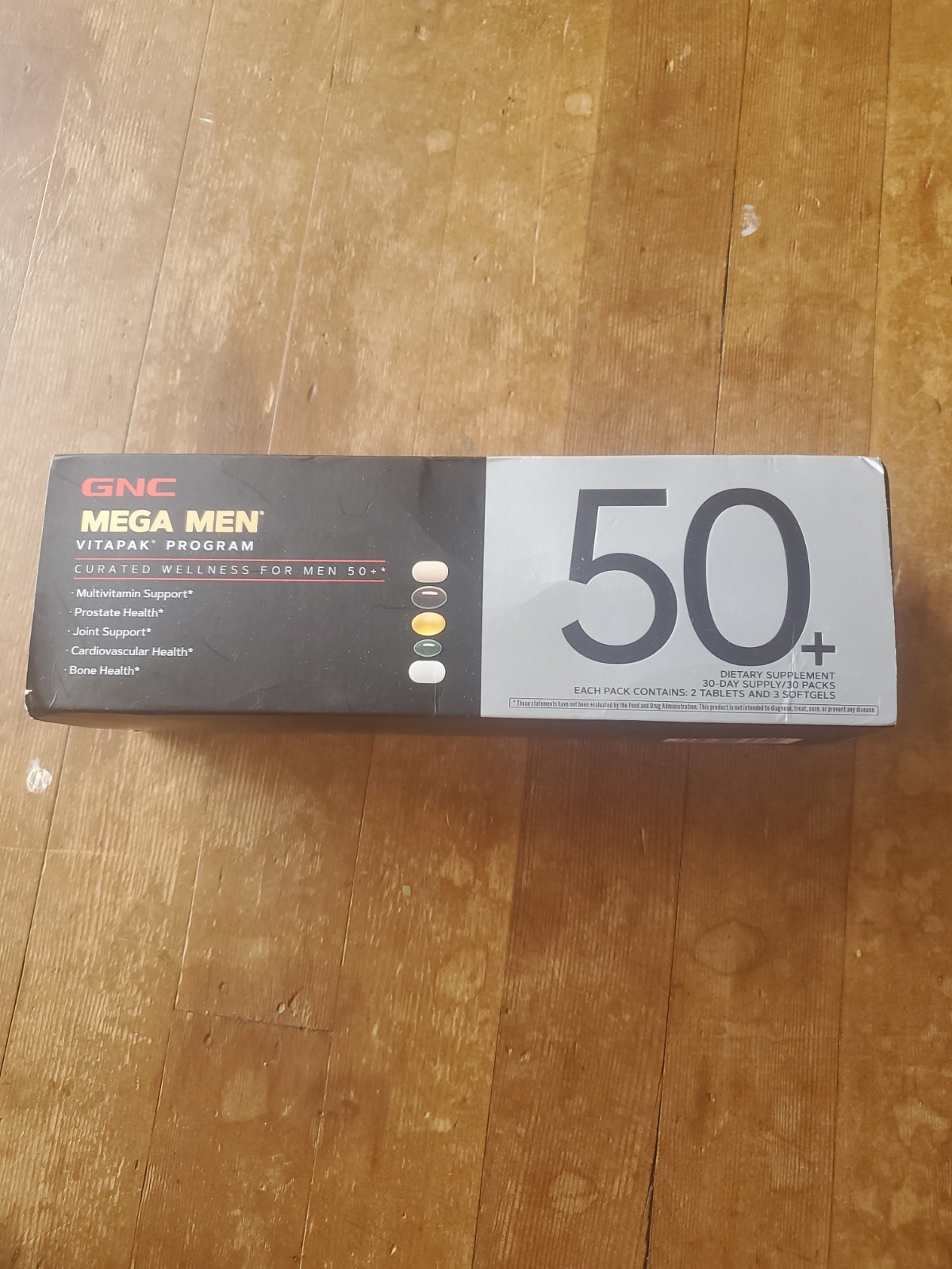 GNC Mega Men 50+ Plus Vitapak Program : 30 Day Supply / 30 Packs
