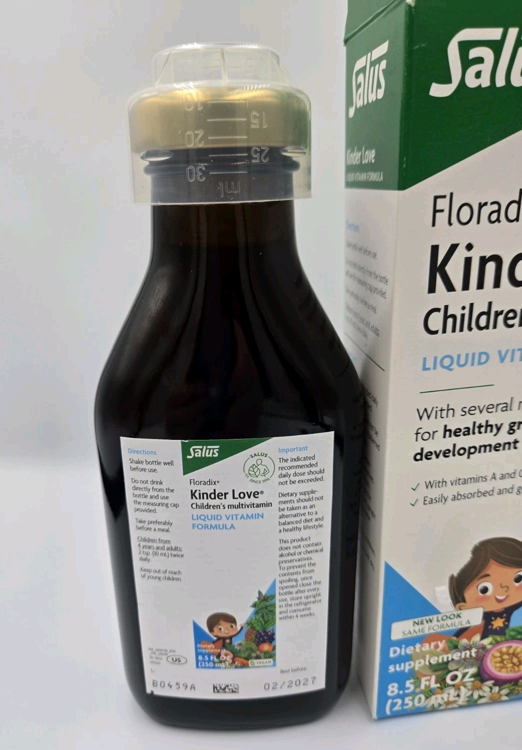 Salus Floradix Kinder Love Vegan Children’s Liquid Multivitamin 17 Oz EXP 02/27