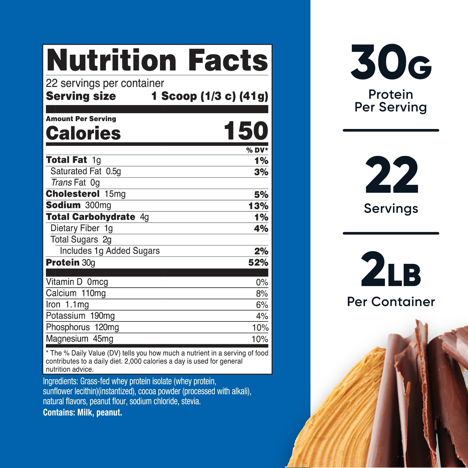 Nutricost Grass-Fed Whey Protein Isolate (Chocolate Peanut Buter) 2LBS