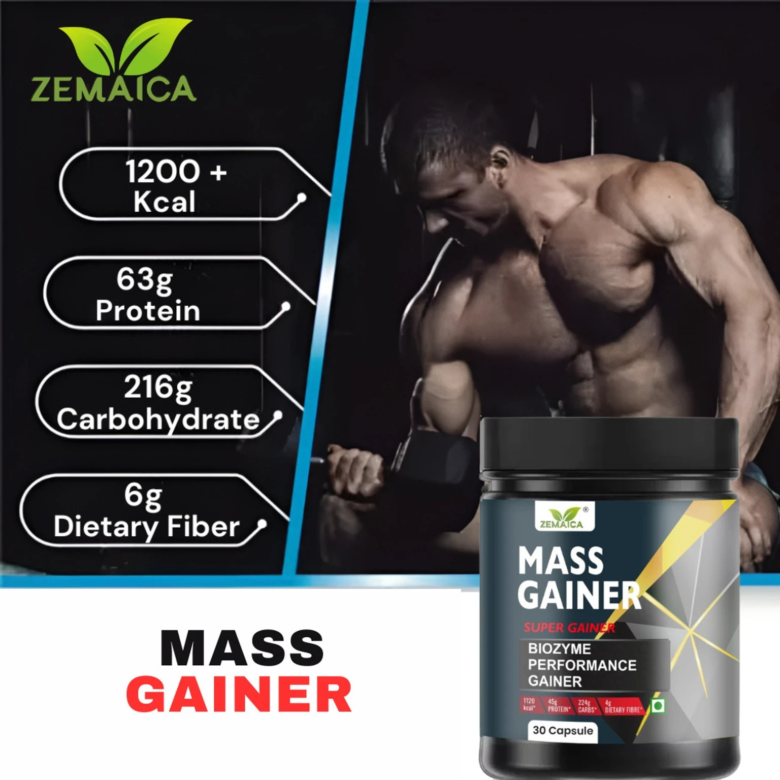 Weight Gainers capsule boost performance & strength for Unisex 30 capsule