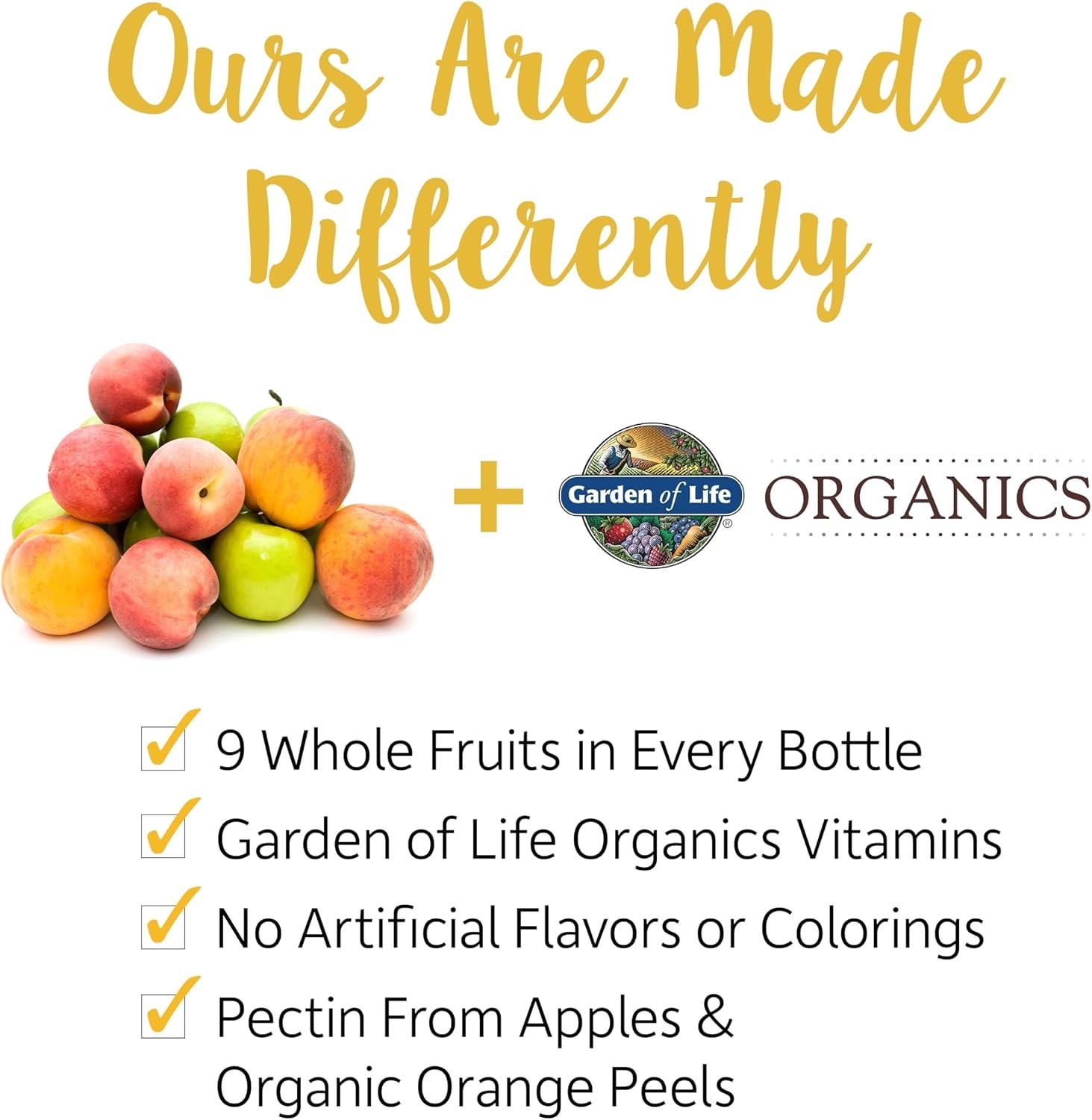 Garden of Life Organics Men 40+ Gummy Multivitamin 120 Count Vegan Non-GMO