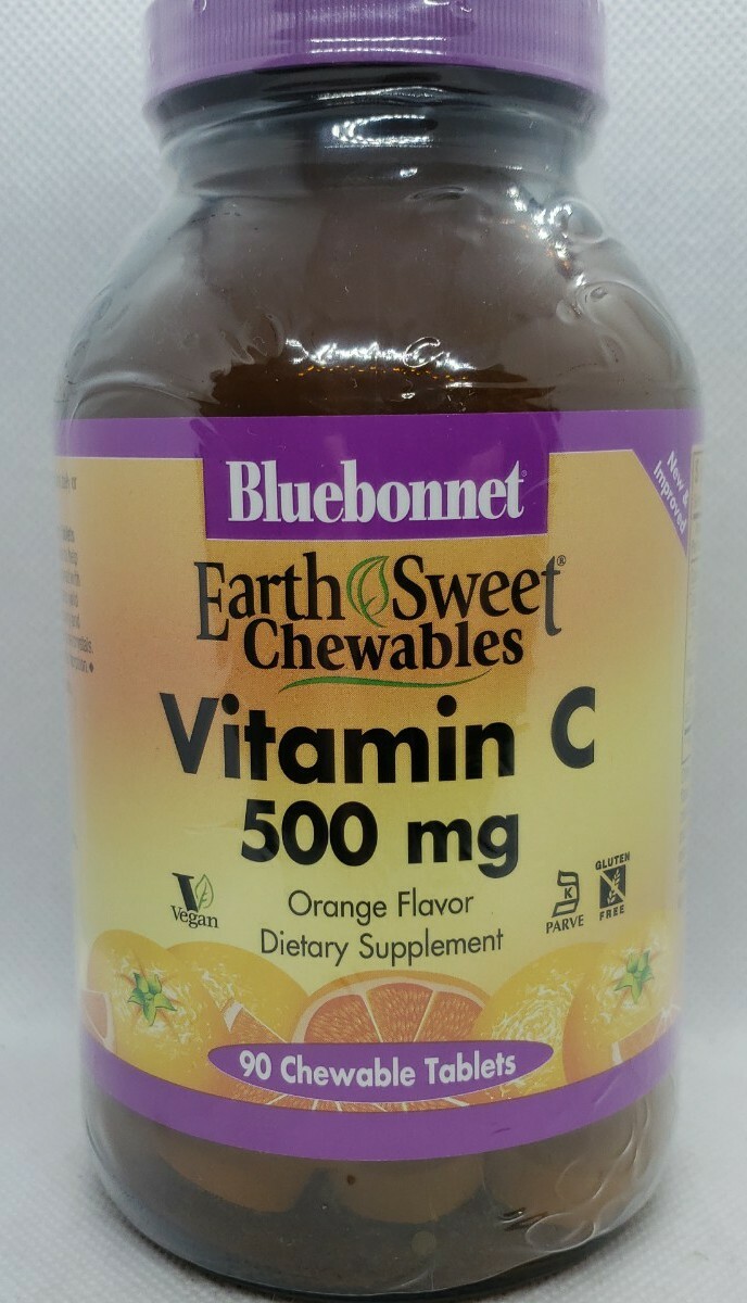 Bluebonnet Earthsweet Chewables Vitamin C [Orange Flavor] 500mg, 90 chew tablets