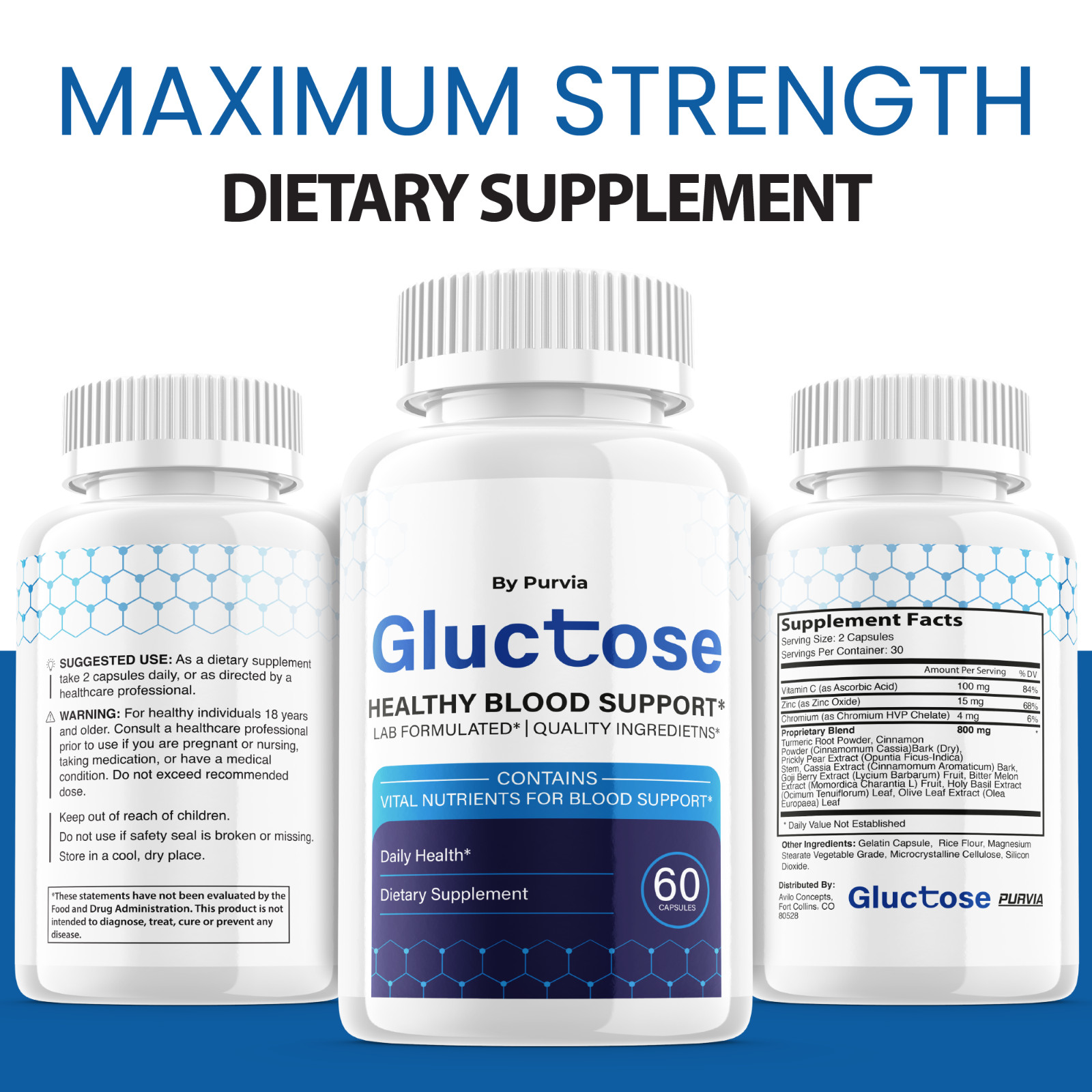 (2 Pack) Gluctose Advanced Support Supplement, Tablets for Maximum Strength