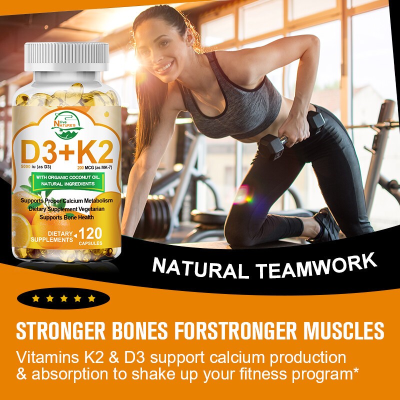1-4 Packs Vitamin K2 (MK7) D3 5000 IU Supplement, BioPerine Capsules, Immune USA