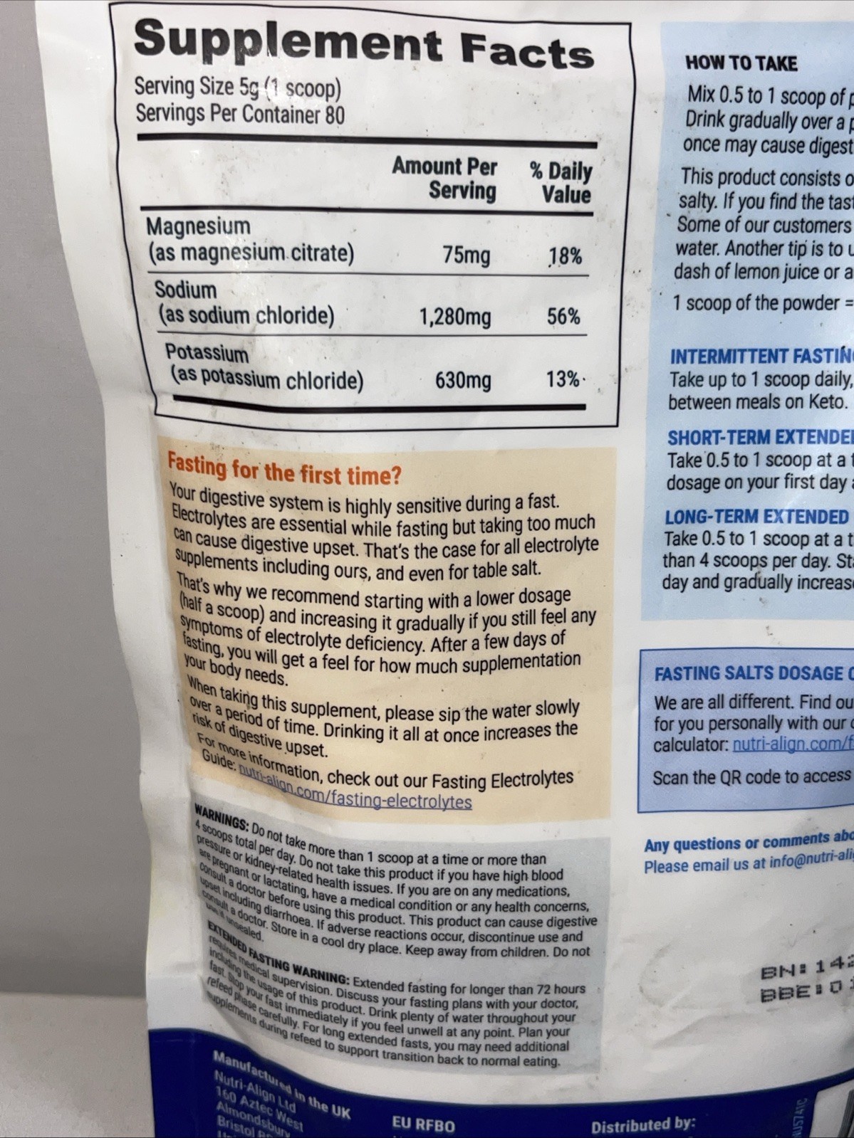 Sealed Fasting Salts Electrolyte Powder 400g Sodium Potassium Magnesium