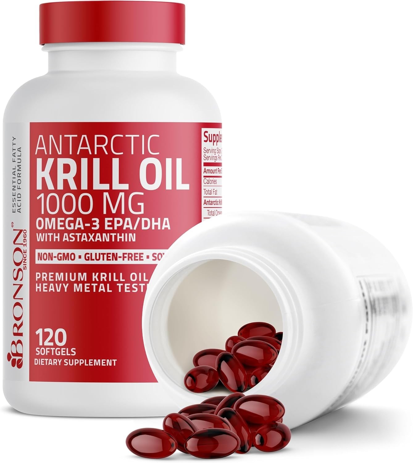 Antarctic Krill Oil 1000 mg, 120 Softgels | Omega-3s, Non-GMO, Gluten Free