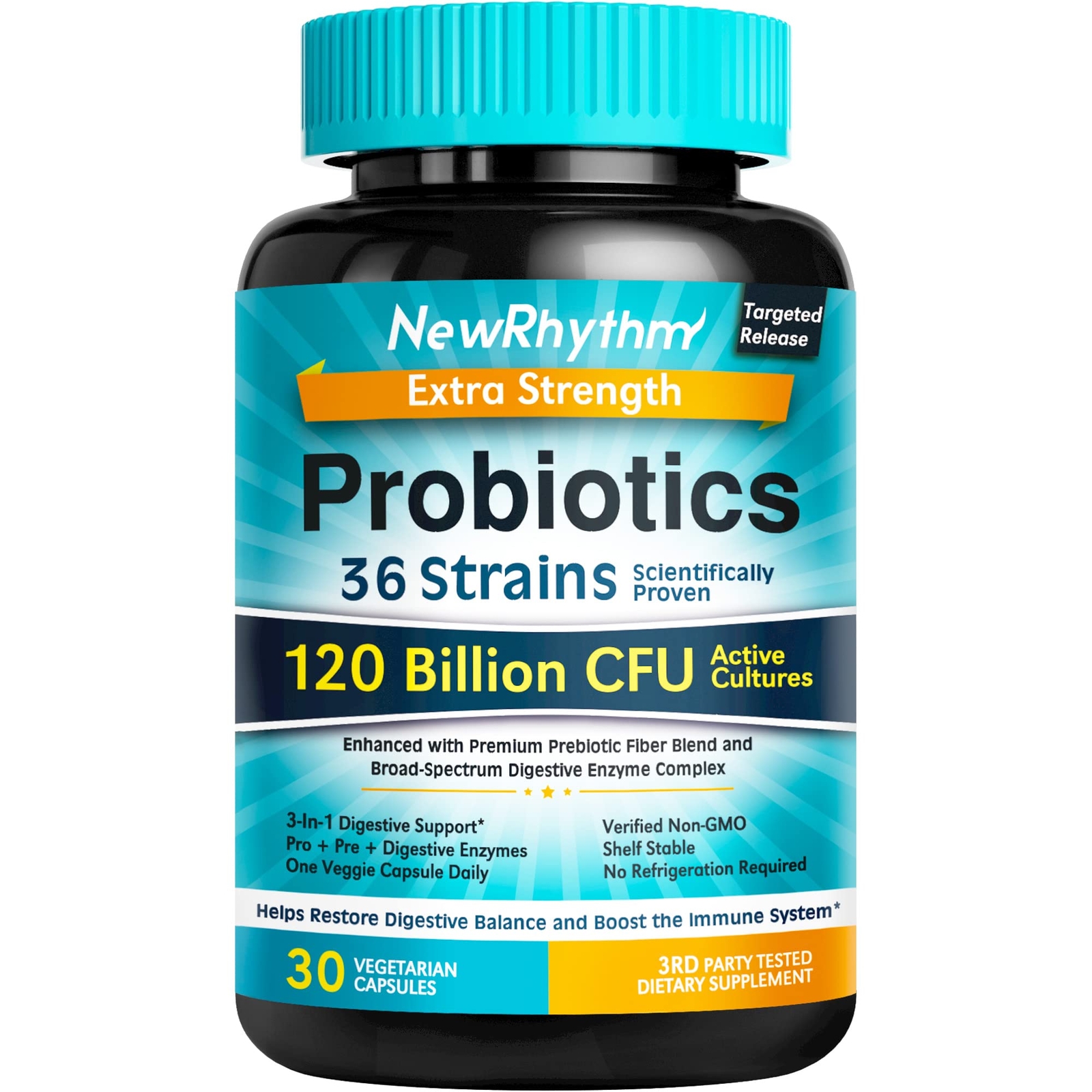 Probiotics 120 Billion CFU 36 Strains, 3-in-1 Probiotics for Digestive Health…
