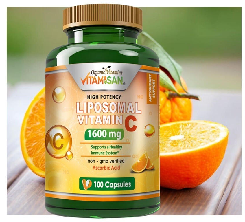 Pure Vitamin C 1600mg 100 capsules Boosts Immune System Organic vitamins VItamis