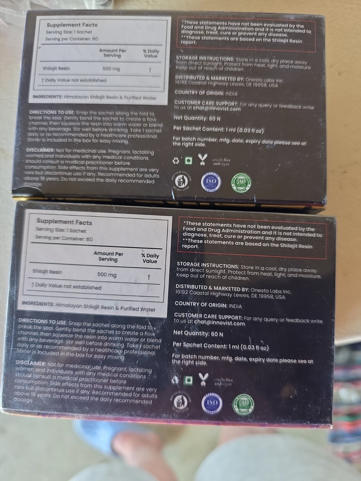 2 Anecdote Pure Himalayan Shilajit Resin 500mg 60 Sachets Fulvic Acid Sealed New
