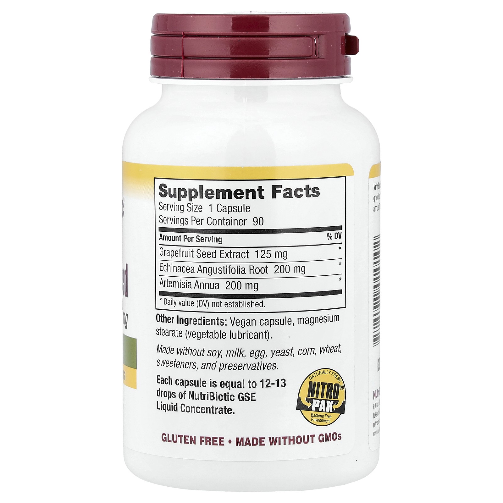 High Potency Grapefruit Seed Extract with Echinacea & Artemisia Annua, 125 mg,