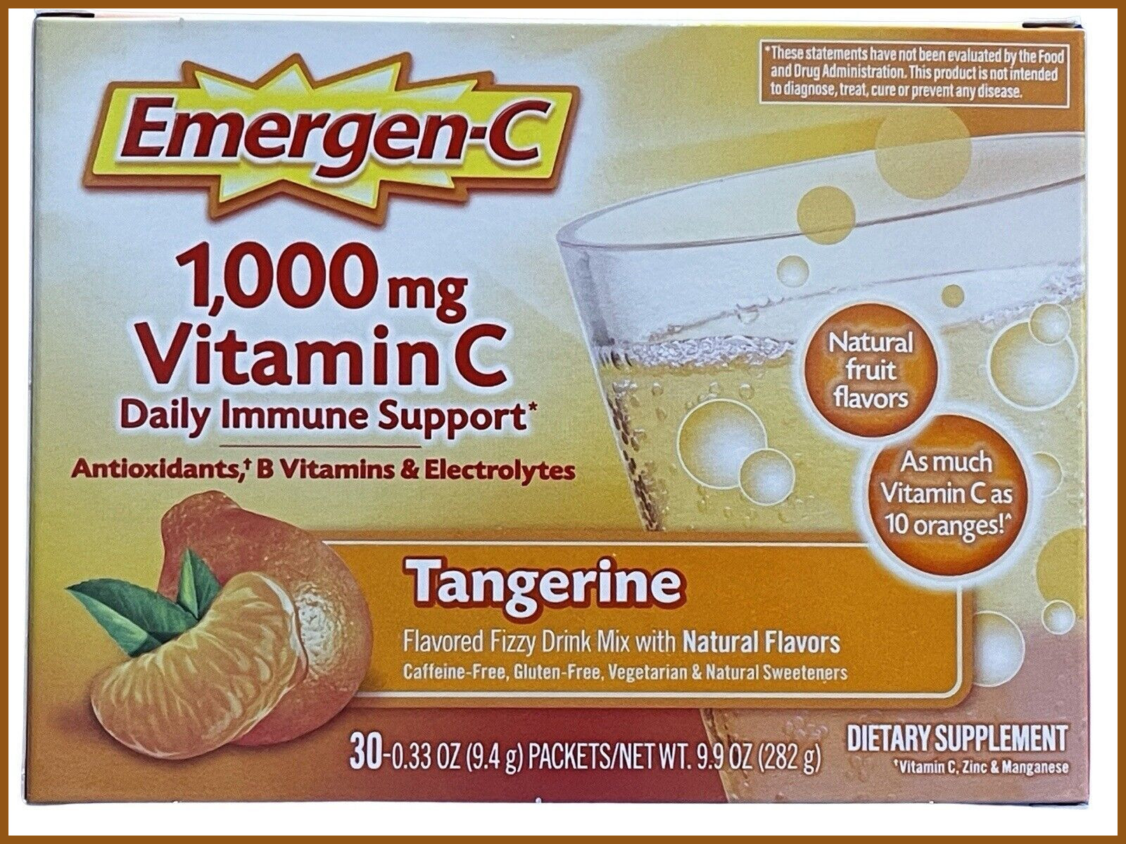 Emergen-C Vitamin C 1000mg Tangerine 30 Packets Exp-03/2027 Drink