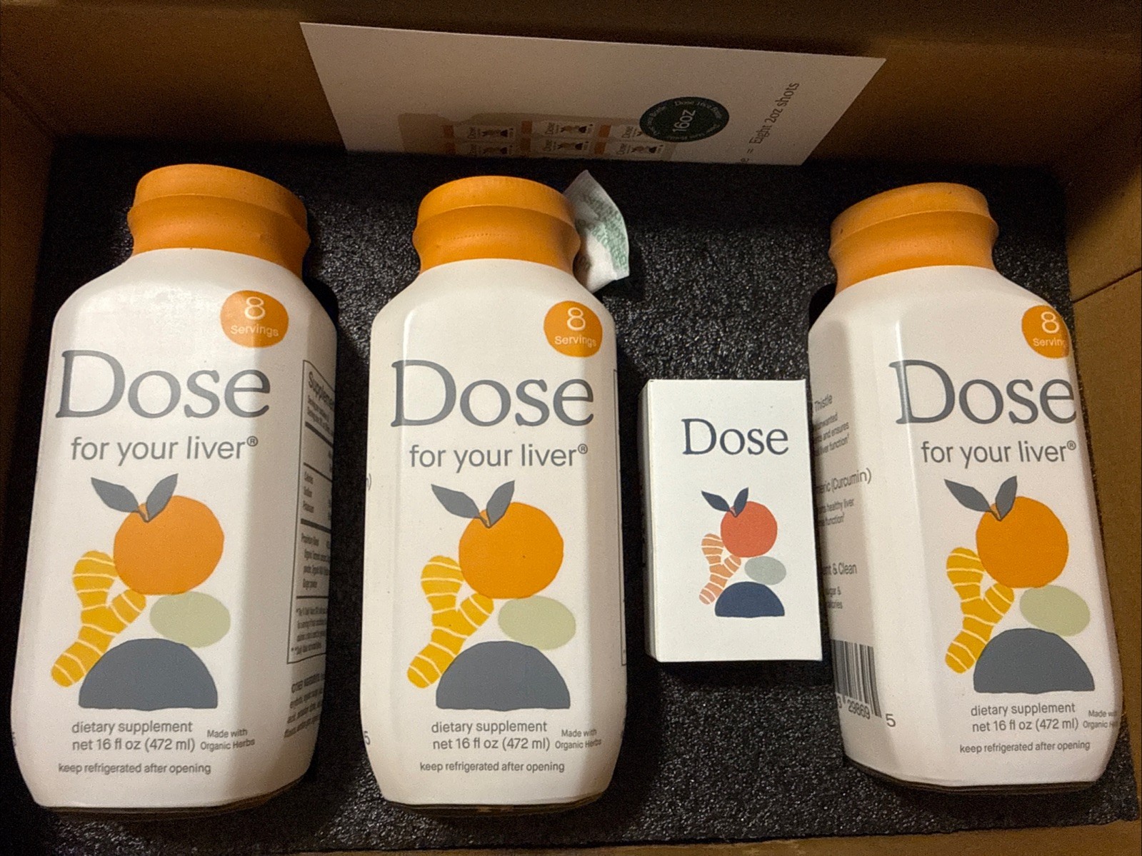 Dose for your Liver 16oz each 3-pack Sealed Set w/shot-glass~ Exp. 10/27