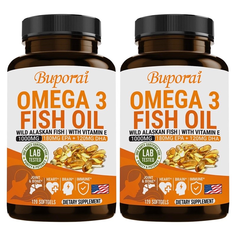 Omega 3 Fish Oil 240pcs,Improve Mood, Supports Brain Function and Heart Health