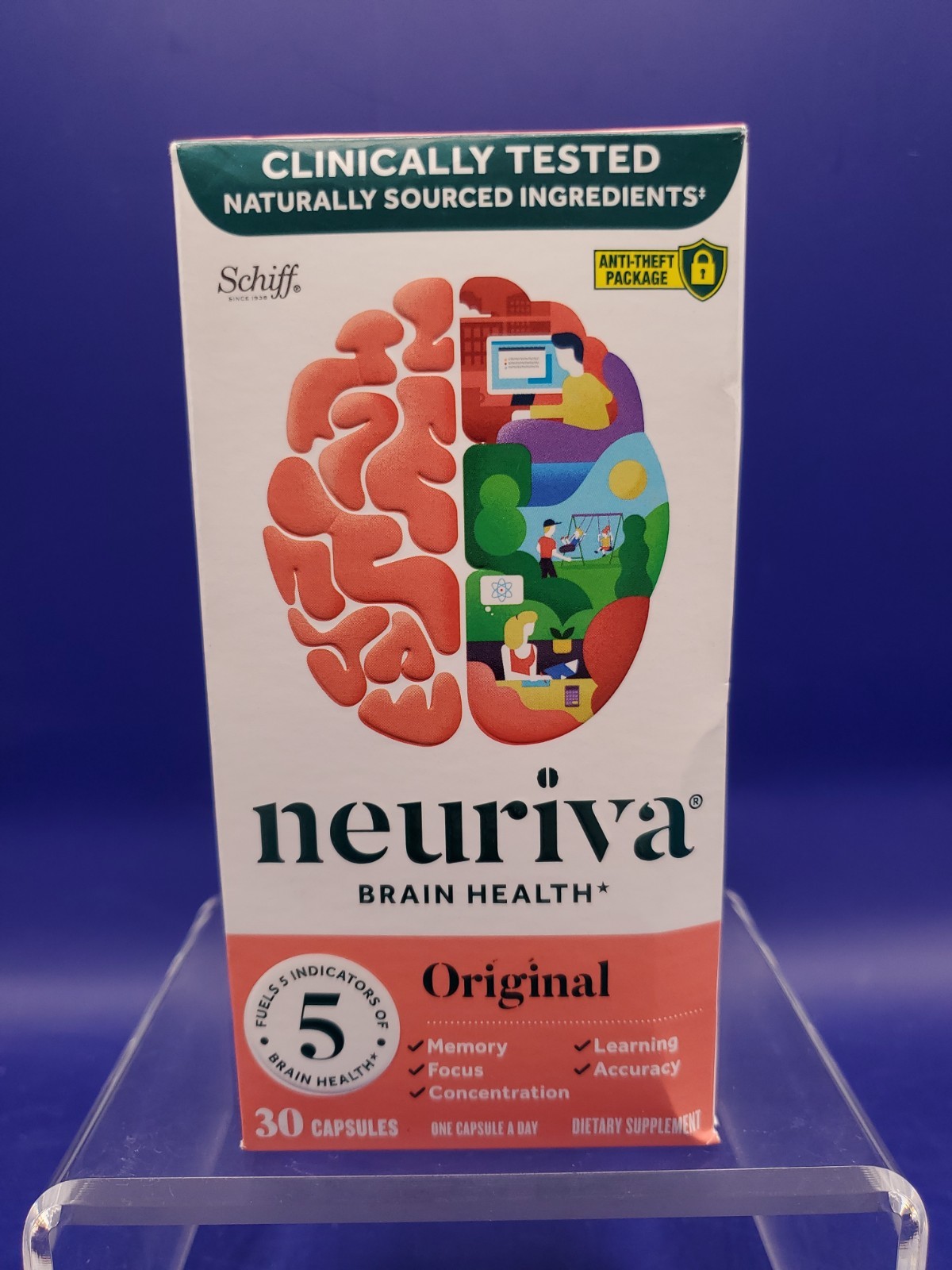 Neuriva Brain Health Original Memory Focus Concentration 30ct Caps Exp 09/26