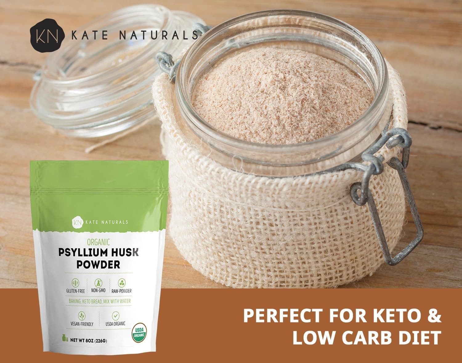 Fine Ground Psyllium Husk Powder 8oz – Keto-Friendly Fiber for Versatile Recipes